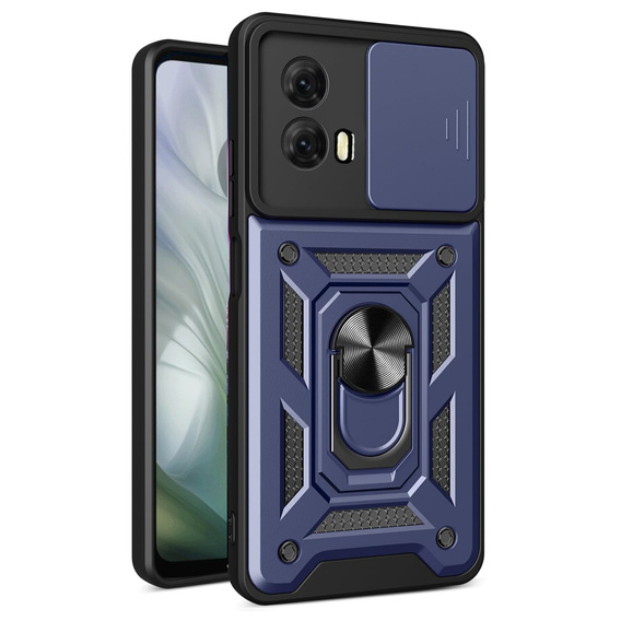 Husă blindată pentru Motorola Moto E14, CamShield Slide, albastru