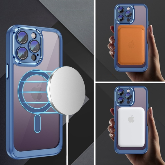 Husă pentru iPhone 15 Pro, ERBORD Impact Guard, MagSafe, albastru