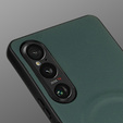 Huse pentru Sony Xperia 1 VI, Leather Hybrid MagSafe, verde