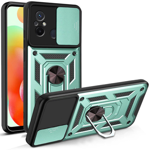 Husă blindată pentru Xiaomi Redmi 12C, CamShield Slide, verde