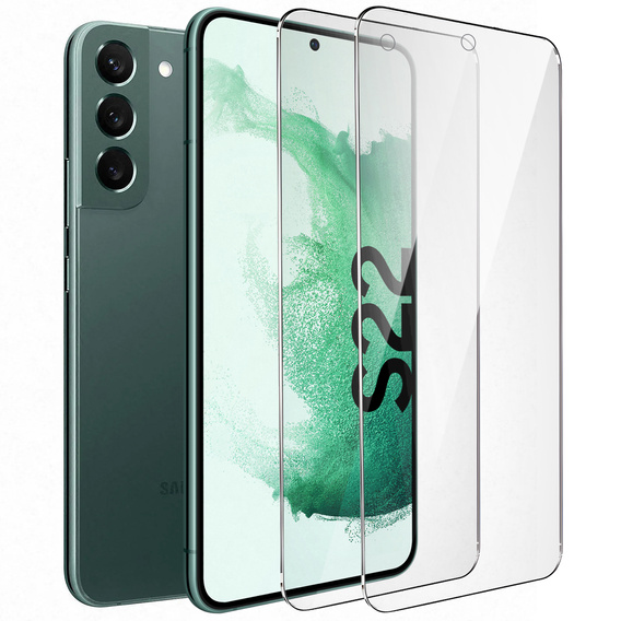 2x sticlă călită pentru Samsung Galaxy S22, ERBORD 9H Hard Glass pe ecran