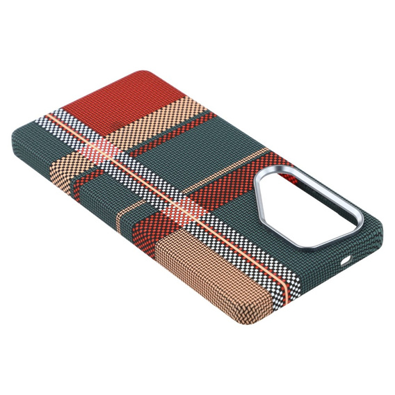Carcasa pentru Samsung Galaxy S25 Ultra, Carbon Fiber MagSafe, roșu / verde