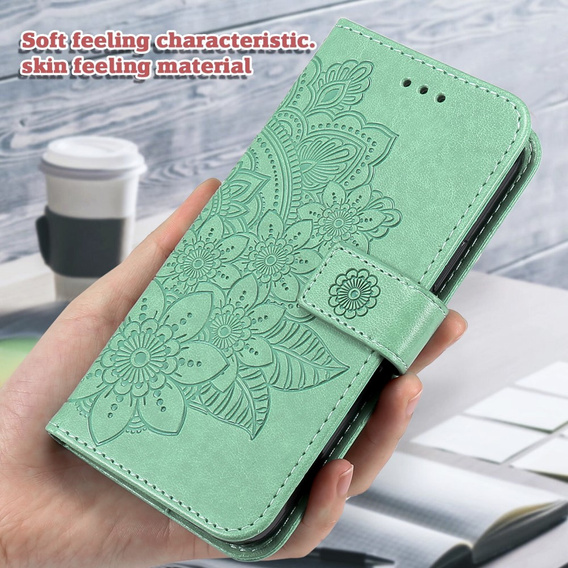 Cu clapetă pentru Xiaomi Redmi Note 12 4G, Mandala Flower, verde