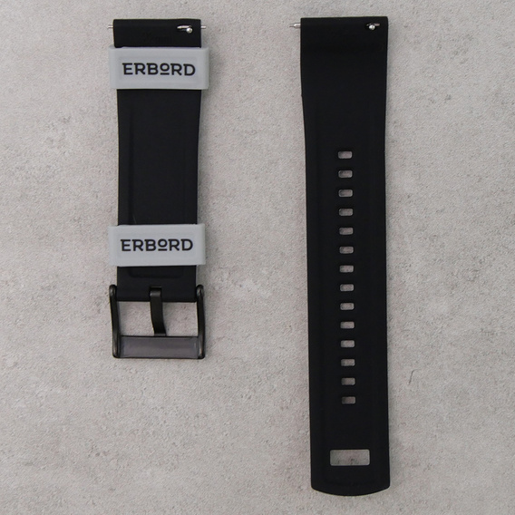 ERBORD Curea universală de silicon ERBORD 22mm, Dual Color, gri / negru / cataramă neagră