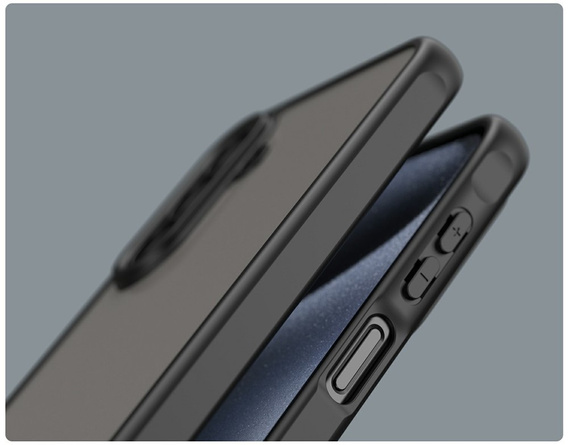 Carcasă Matt pentru Samsung Galaxy A17 5G, fumurie cu margini negre
