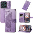 Cu clapetă pentru Motorola Moto G86 5G, Butterfly, violet