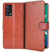 Cu clapetă pentru Realme GT Master, Crazy Horse Wallet, maro