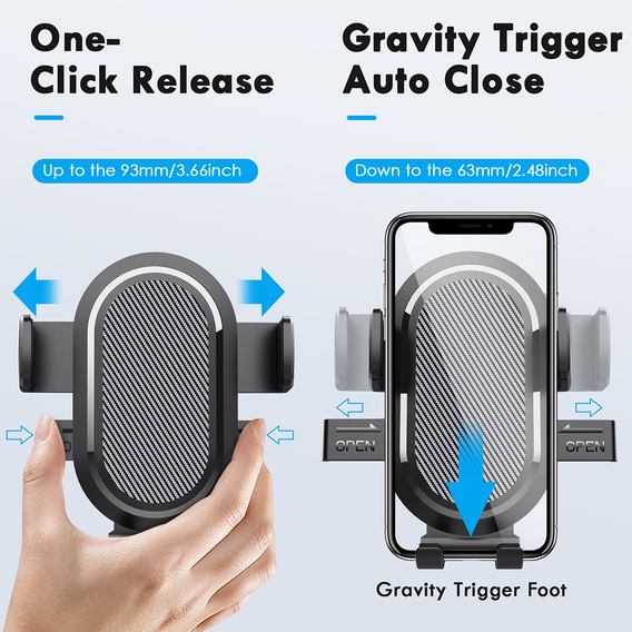 Suport de parbriz auto cu reglare și prindere automată pentru smartphone-uri cu lățimea de la 6 la 8,5 cm