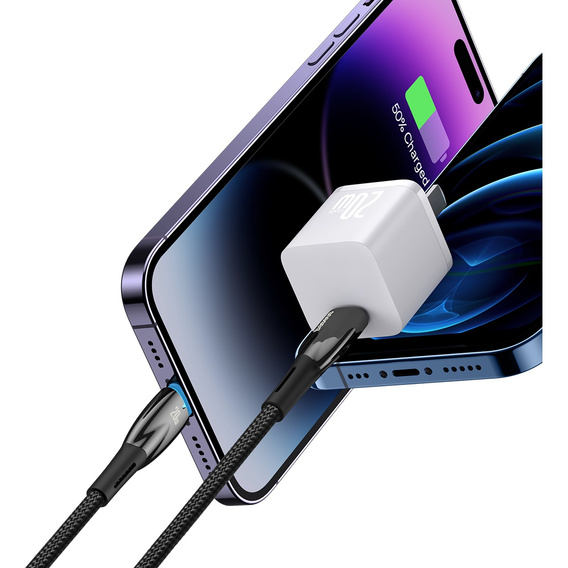 Baseus Glimmer USB-C la Lightning 20W 2m cablu pentru iPhone
