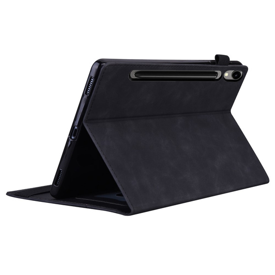 Husă pentru Samsung Galaxy Tab S10 FE+ Plus, Classic, cu spațiu pentru stylus, negru