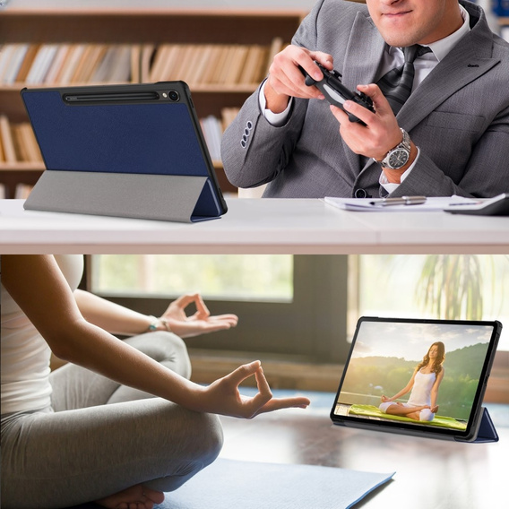 Husă pentru Samsung Galaxy Tab S9, Smartcase cu spațiu pentru stylus, albastru închis