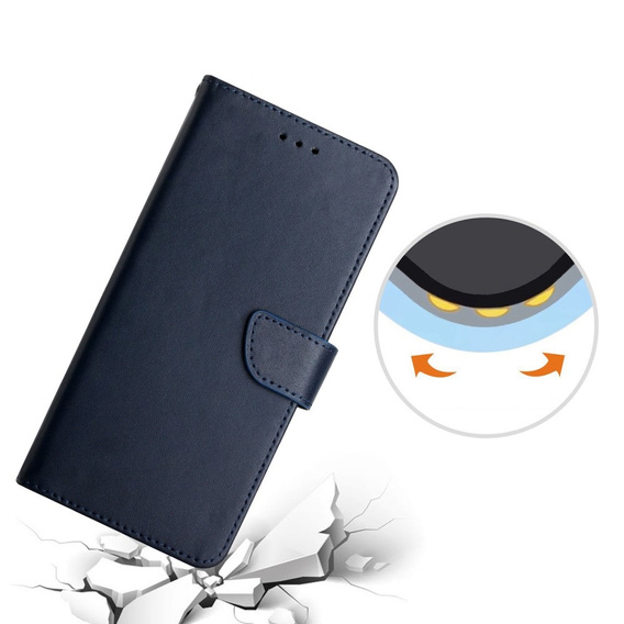 Cu clapetă pentru Samsung Galaxy A35 5G, Split Leather Wallet, albastru