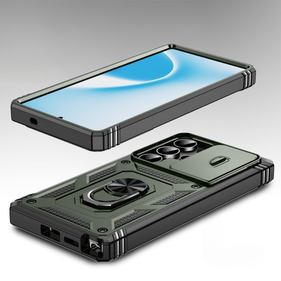 Husă pentru Samsung Galaxy S25 Ultra, KickStand Camera Lens, verde închis