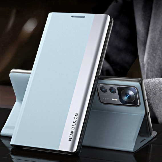 Cu clapetă pentru Xiaomi 12T / 12T Pro, Side Magnetic, albastru
