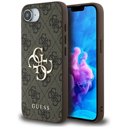 GUESS Huse pentru iPhone 16E, 4G Big Metal Logo, maro
