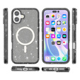 Husă pentru iPhone 17, pentru MagSafe, glitter, negru translucid