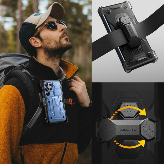 Carcasă robustă pentru Samsung Galaxy S25 Ultra – Tongate MECH Series Clip, negru