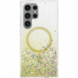 Husa pentru Samsung Galaxy S24 Ultra, Glittery, pentru MagSafe, galbenă