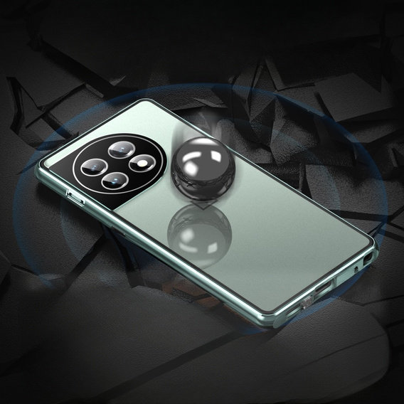 Husa pentru OnePlus 11 5G, Magnetic Dual Glass, verde