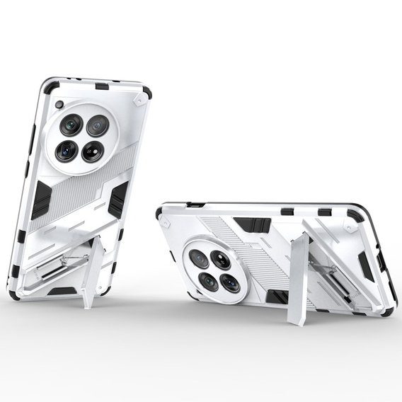 Husa pentru OnePlus 12 5G, Military kickstand, alb