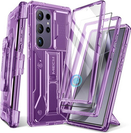 Husa pentru Samsung Galaxy S24 Ultra, Tongate MECH Series Clip, transparent / violet