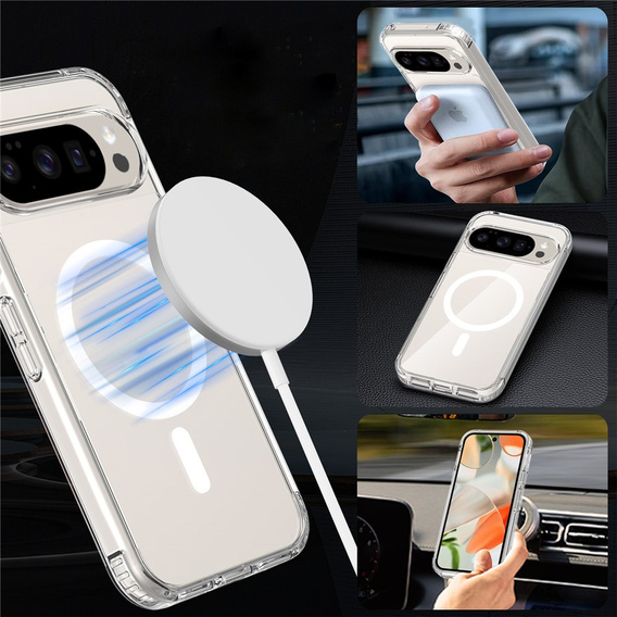 Husă pentru Google Pixel 9 Pro XL, Fusion Hybrid Case, pentru MagSafe, transparentă