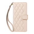 Husă cu clapetă pentru Motorola Edge 50 Neo / Motorola ThinkPhone 25, Rhombus Crossbody Leather, bej