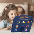 Husă pentru copii pentru iPad 10.9 2022 10 Gen, Cute Patterns, cu suport, albastru închis