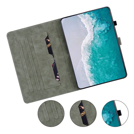 Huse pentru Samsung Galaxy Tab S9, Wallet Pen Slot, albastru
