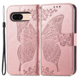 Cu clapetă pentru Google Pixel 8A, Butterfly, roz rose gold