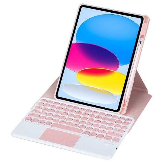 Husă pentru tastatură pentru iPad 11" 2025 A16 (11 gen.) / iPad 10.9" 2022 (10 gen.), Rotary 360° Leather, roz rose gold