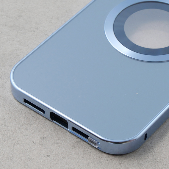 Husă pentru iPhone 13 Pro Max, Dual Glass, pentru Magsafe, albastru