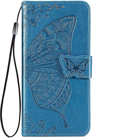 Cu clapetă pentru Vivo Y19s, Butterfly, albastru