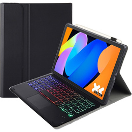 Bluetooth Touchpad Illuminated Keyboard Case pentru Lenovo Idea Tab 11" 2025 TB336FU TB336ZU, negru