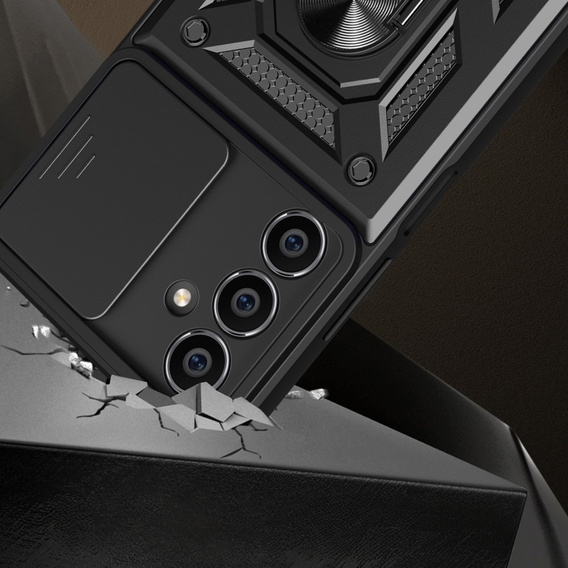 Husă blindată pentru Samsung Galaxy A05s, CamShield Slide, negru