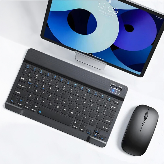 Mini tastatură fără fir Bluetooth pentru tabletă, negru