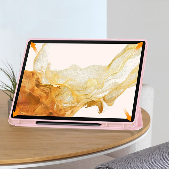 Husă pentru Samsung Galaxy Tab S10+ Plus, Smartcase cu spațiu pentru stylus, roz