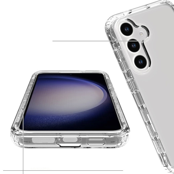Carcasă pentru Samsung Galaxy S24, Shockproof, cu folie, transparentă