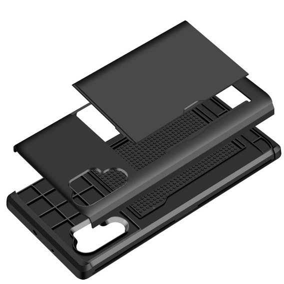 Huse pentru Samsung Galaxy Note 10+ Plus, Sliding Card Holder, negru