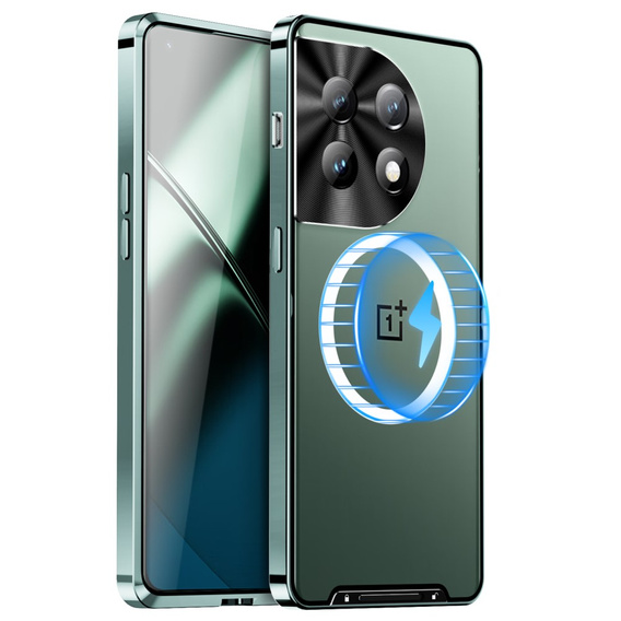 Carcasă de protecție pentru camera foto pentru OnePlus 12 5G, CamShield MagSafe, transparent / verde