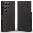 Husă din piele pentru Samsung Galaxy S25 Ultra, ERBORD LeatherWallet, negru