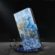 Cu clapetă pentru Xiaomi Redmi Note 13 Pro+, Wallet, Marble albastru