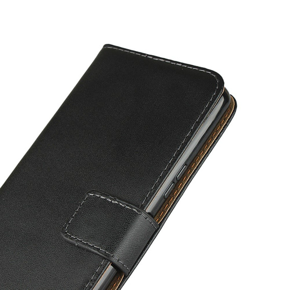 Cu clapetă pentru Sony Xperia 10 II, Case Genuine Leather, negru