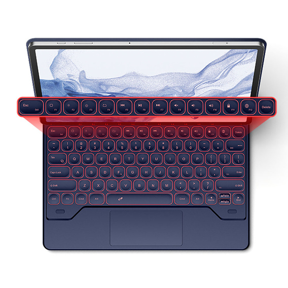 Husă tastatură pentru Samsung Galaxy Tab S10+/ S9+/ S8+/ S7+/ S7 FE, Dexnor Magnetic Keyboard Touchpad, albastru