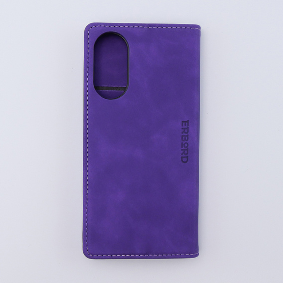 Husă pentru Oppo A78 4G, ERBORD Vintage, portofel cu clapetă, violet