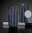 Carcasă pentru iPhone 16 Pro Max, Aramid Fiber Slim Case, pentru MagSafe, albastru / roșu