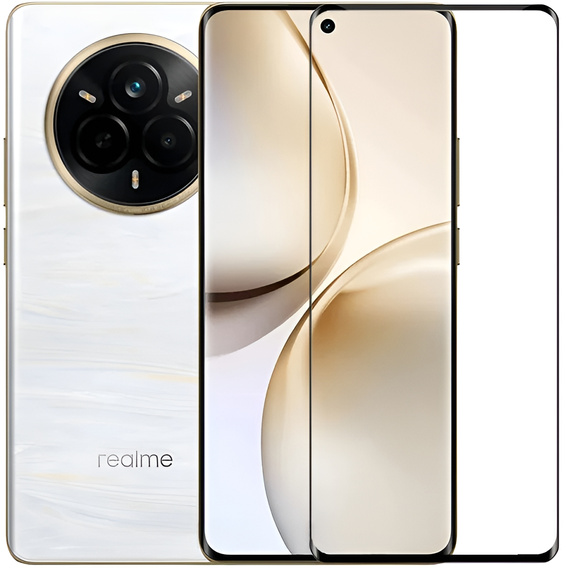 Sticlă călită 3D pentru Realme 14 Pro 5G, cadru negru