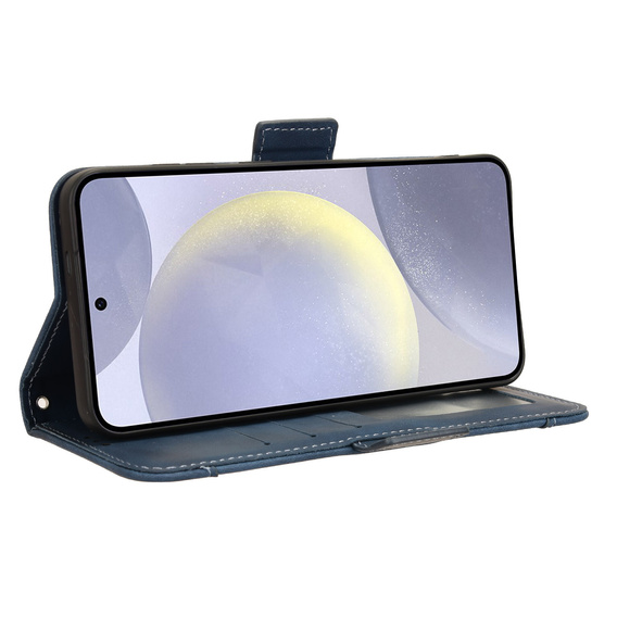 Cu clapetă pentru Samsung Galaxy S25 FE, Card Slot, albastru închis