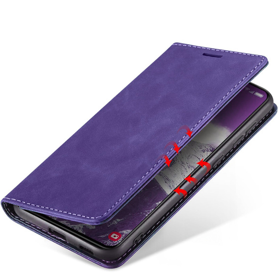 Husă pentru Samsung Galaxy A55, ERBORD Vintage, violet + Sticlă pentru ecran