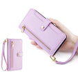 Cu clapetă pentru Xiaomi Poco F6 Pro, Wallet Zipper Pocket, violet